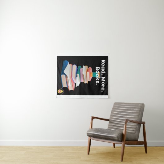 Tapestry of "Read. More. Books." Wandkleed (In Situ (horizontaal))
