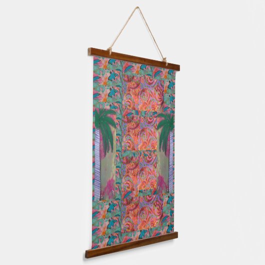 Tapestry - Palm Tree Abstract  Hangend Wandkleed (Gebogen)
