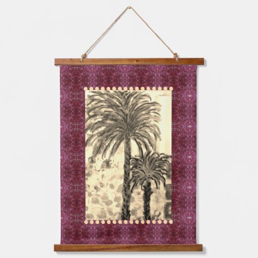 Tapestry - Palm Tree Sepia Hangend Wandkleed (Voorkant)
