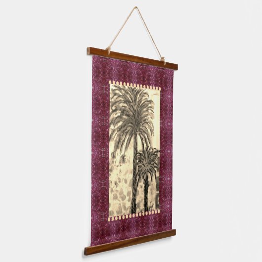 Tapestry - Palm Tree Sepia Hangend Wandkleed (Gebogen)