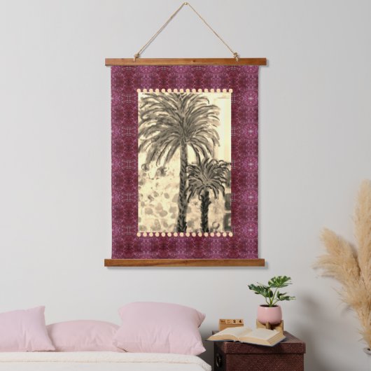 Tapestry - Palm Tree Sepia Hangend Wandkleed (Slaapkamer)