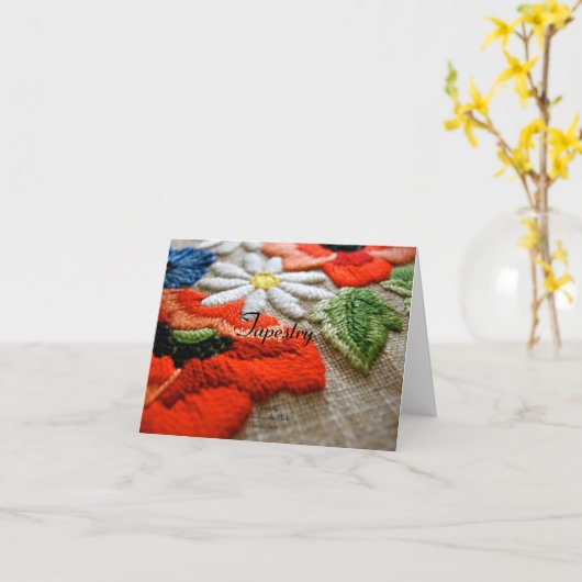 Tapestry Poetry Wenskaart Kaart (Gele Bloem)