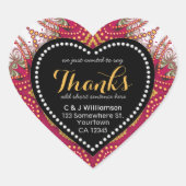 Tapestry Red White Chalkboard Bedankt Heart Sticke Hart Sticker (Voorkant)