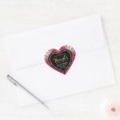 Tapestry Red White Chalkboard Bedankt Heart Sticke Hart Sticker (Envelop)
