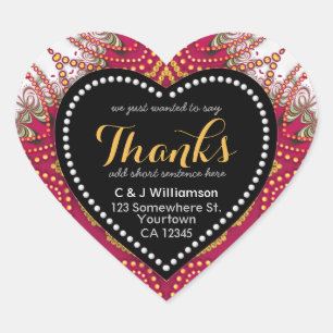 Tapestry Red White Chalkboard Bedankt Heart Sticke Hart Sticker