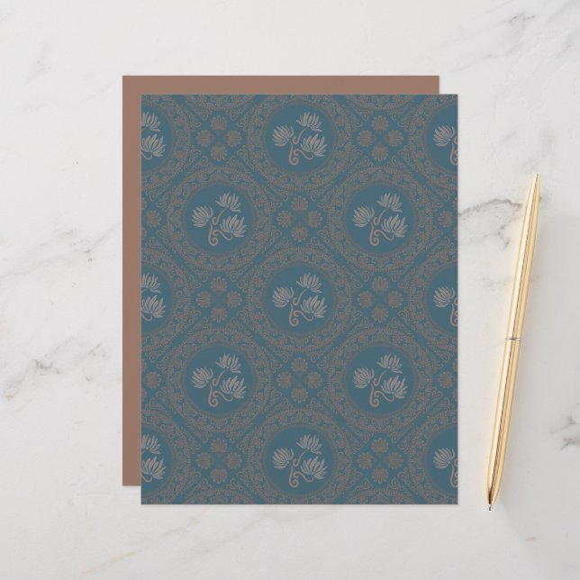 Tapestry Rococo Mandala Diamond Tegel Scrapbook (Voorkant / Achterkant in situ)