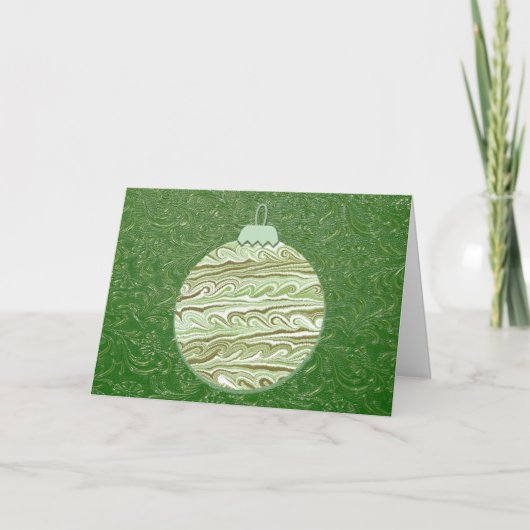 Tapestry Style Bauble Christmas Kaart (Voorkant)