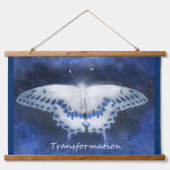 Tapestry - Transformatie Vlinder Blauw Wit Hangend Wandkleed (Voorkant)
