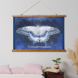 Tapestry - Transformatie Vlinder Blauw Wit Hangend Wandkleed