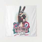 Tapestry – Victory Peace & Love Pop-Art Design Wandkleed (Voorkant)
