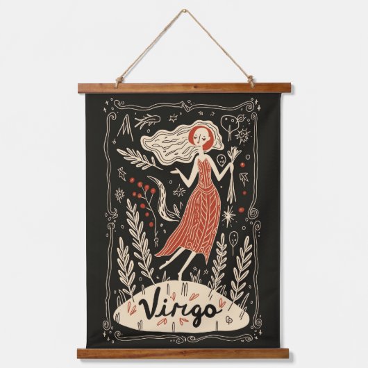 Tapestry Virgo Celestial Zodiac Art Hangend Wandkleed (Voorkant)