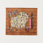 Tapestry - Wisconsin Supper Club Map Wandkleed (Voorkant (horizontaal))