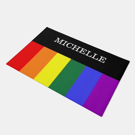 Tapete Capacho Orgulho Gay Rainbow Personalizado Deurmat (Schuin)