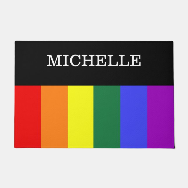 Tapete Capacho Orgulho Gay Rainbow Personalizado Deurmat (Voorkant)