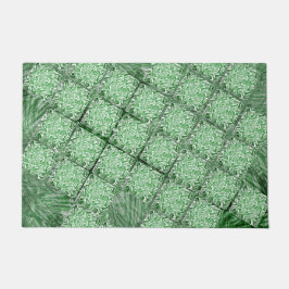 Tapete com pequenos quadrados verdes e'falha deurmat
