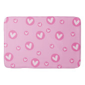 Tapete de Banheiro Moderno Corações Rosa Badmat (Voorkant)
