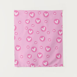 Tapete de Parede Decorativo Corações Rosa Wandkleed