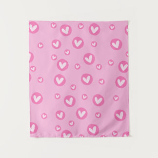 Tapete de Parede Decorativo Corações Rosa Wandkleed