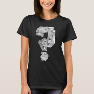 Tapevraagteken grijs hulpprogramma Riddle T-shirt