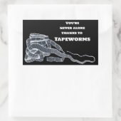 Tapeworm en jij rechthoekige sticker (Tas)