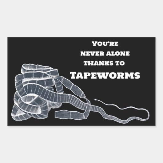 Tapeworm en jij rechthoekige sticker (Voorkant)