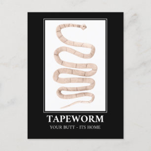 Tapeworm je maar thuis briefkaart