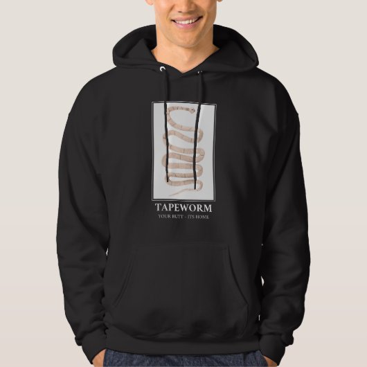 Tapeworm je maar thuis hoodie (Voorkant)