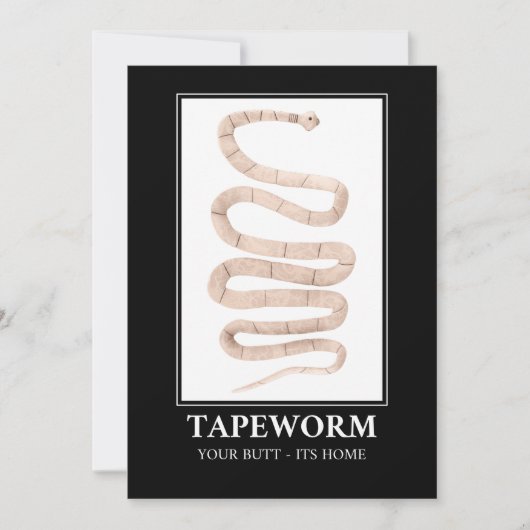Tapeworm je maar thuis kaart (Voorkant)