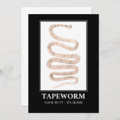 Tapeworm je maar thuis kaart (Voorkant / Achterkant)