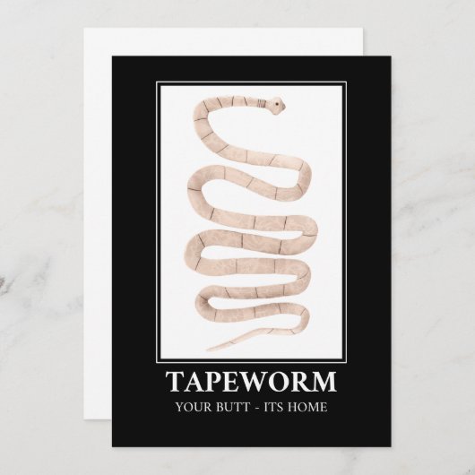 Tapeworm je maar thuis kaart (Voorkant / Achterkant)