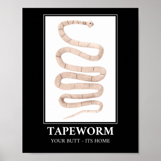 Tapeworm je maar thuis poster (Voorkant)