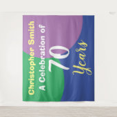 Tapez Happy 70th Birthday Celebration Wandkleed (Voorkant)