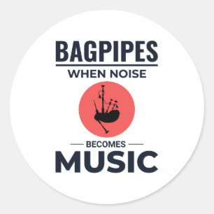 Tapijp Speler Instrument Schotse Schotland Muziek Ronde Sticker