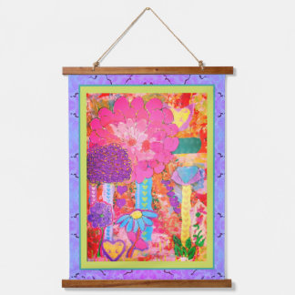 Tapijt - Abstract Bloemig Mixed-Media Hangend Wandkleed
