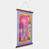 Tapijt - Abstract Bloemig Mixed-Media Hangend Wandkleed (Gebogen)