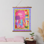 Tapijt - Abstract Bloemig Mixed-Media Hangend Wandkleed (Slaapkamer)