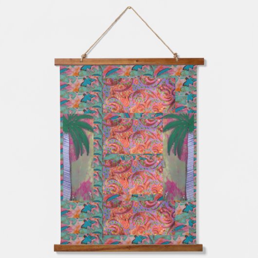 Tapijt - Abstracte Palmboom Hangend Wandkleed (Voorkant)