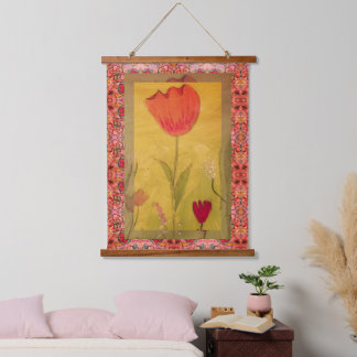 Tapijt - Bloemen in gemengde techniek-3 Hangend Wandkleed