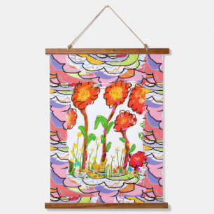 Tapijt - Bloemige Art Deco  Hangend Wandkleed