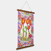 Tapijt - Bloemige Art Deco Hangend Wandkleed (Gebogen)