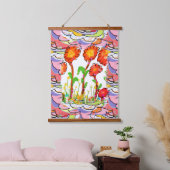 Tapijt - Bloemige Art Deco Hangend Wandkleed (Slaapkamer)