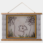 Tapijt - Drie Kleine Bloemen Hangend Wandkleed (Voorkant)