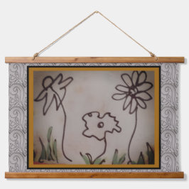 Tapijt - Drie Kleine Bloemen Hangend Wandkleed