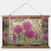 Tapijt - Drie Roze Bloemen Hangend Wandkleed (Voorkant)