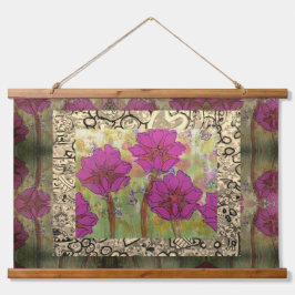 Tapijt - Drie Roze Bloemen Hangend Wandkleed