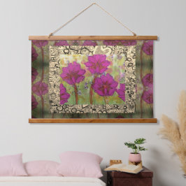Tapijt - Drie Roze Bloemen Hangend Wandkleed