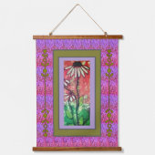 Tapijt - Eenvoudige Echinacea Hangend Wandkleed (Voorkant)