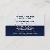 Tapijt- en stofferingsreinigingsdiensten visitekaartje (Achterkant)