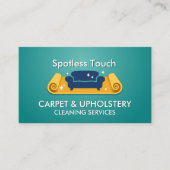 Tapijt- en stofferingsreinigingsdiensten visitekaartje (Voorkant)