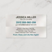 Tapijt- en stofferingsreinigingsdiensten visitekaartje (Achterkant)